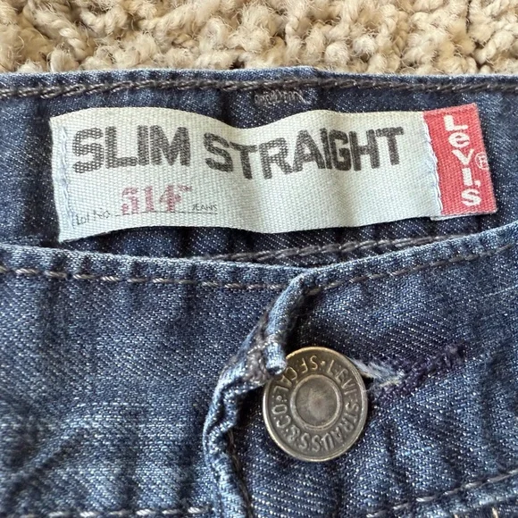 Levi's 514 Jeans Men's 34x34 Blue Denim Slim Straight Cotton Stretch Mid Rise - Picture 2 of 13